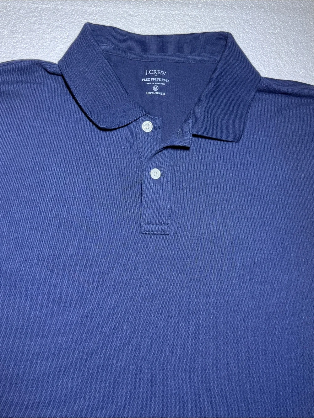J. Crew Men's Navy Blue Flex Pique Polo Short Sleeve Untucked Fit